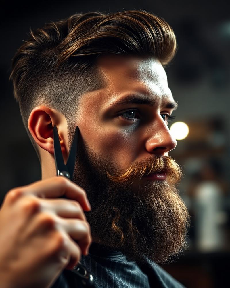 Beard trim detail